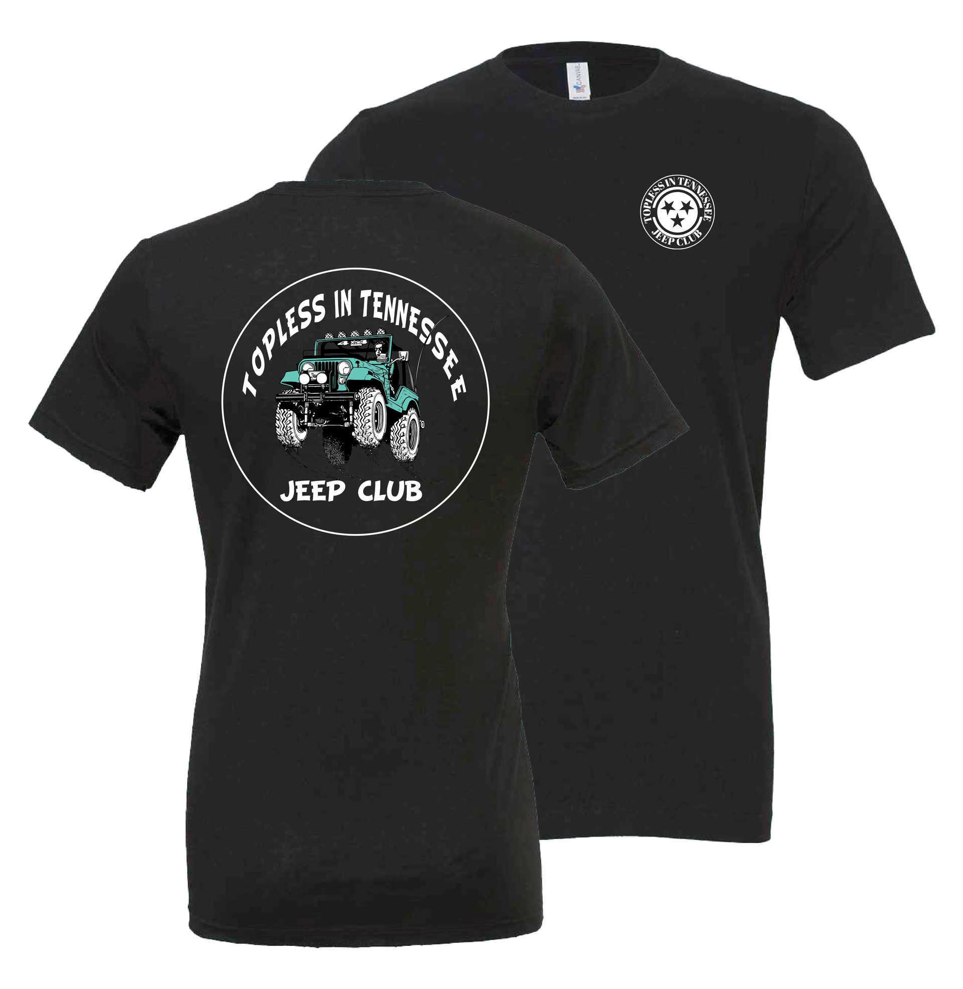 Topless in Tennessee Apparel - Jeep Logo (T-Shirt, Tank Top or